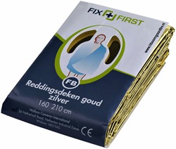 Reddingsdeken FixFirst folie 160x210cm zilver/goud 1 Stuk