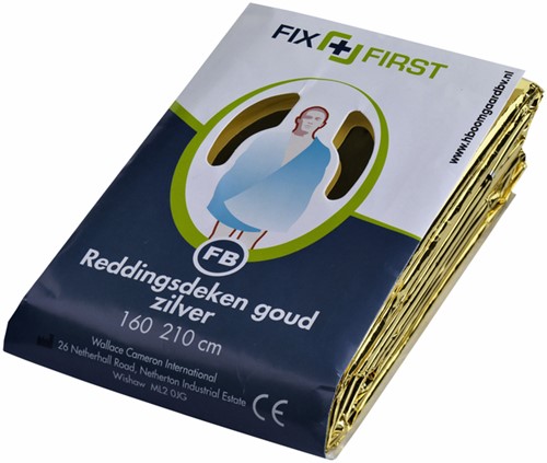 Reddingsdeken FixFirst folie 160x210cm zilver/goud 1 Stuk