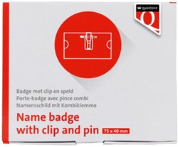 Badge Quantore clip+speld 40x75mm 1 Stuk