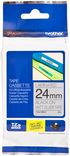 Labeltape Brother Ptouch TZeM951 24mm zilver 1 Stuk