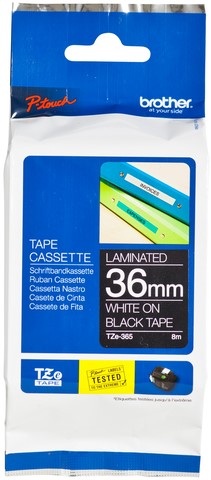 Labeltape Brother Ptouch TZe365 36mm zwart 1 Stuk