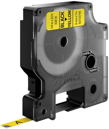 LABELTAPE DYMO 43618 6MMX7M D1 GEEL/ZWART 1 Stuk-3