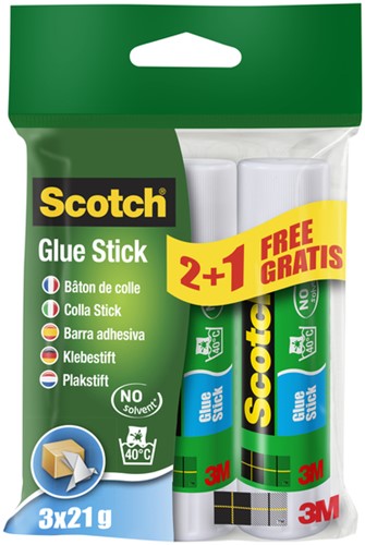 Lijmstift Scotch 21gr 2+1 gratis 3 Stuk