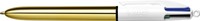 Balpen Bic 4kleuren shine M goud 1 Stuk