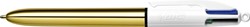 Balpen Bic 4kleuren shine M goud 1 Stuk