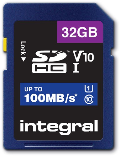 Geheugenkaart Integral SDHC V10 32GB 1 Stuk
