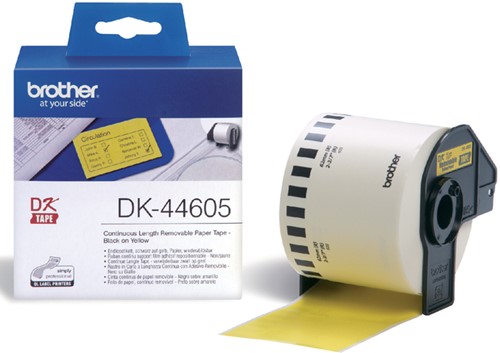 Etiket Brother DK44605 doorlopend 62mm 30m geel 30 Meter