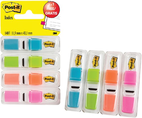 Indextabs Post-it 6834 11.9mmx43.1mm ass 140 Stuk