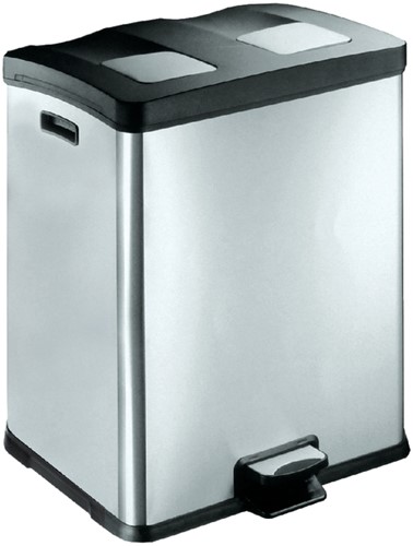 Afvalbak EKO Rejoice pedaalemmer 2x30liter mat RVS 1 Stuk