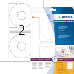 Etiket HERMA 5079 CD 116mm wit opaqua 50st 25 Vel