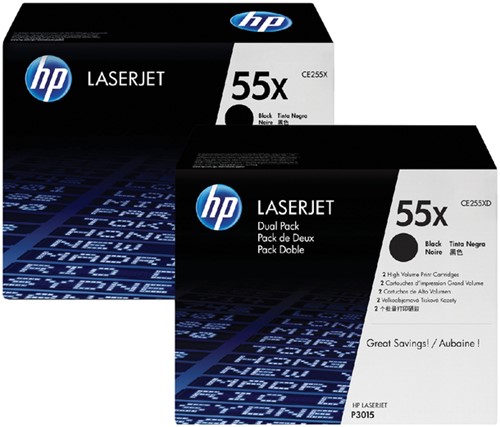 Tonercartridge HP CE255XD 55X zwart 2x 2 Stuk