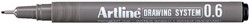 Fineliner Artline technisch 0.6mm zwart 1 Stuk