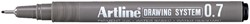 Fineliner Artline technisch 0.7mm zwart 1 Stuk