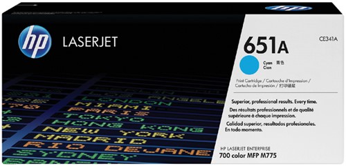 Tonercartridge HP CE341A 651A blauw 1 Stuk