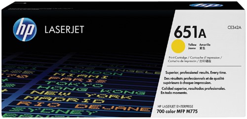Tonercartridge HP CE342A 651A geel 1 Stuk