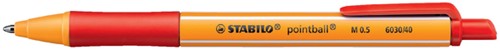 Balpen STABILO pointball 6030/40 M rood 1 Stuk