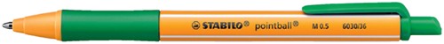 Balpen STABILO pointball 6030/36 M groen 1 Stuk