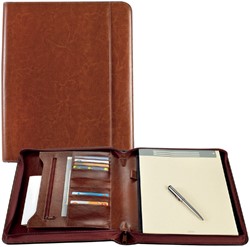 Schrijfmap Brepols Palermo luxe A4 met rits bruin 1 Stuk