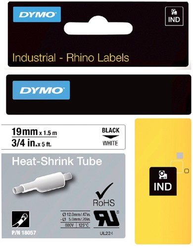 Labeltape Dymo Rhino industrieel krimpkous 19mm wt 1 Stuk