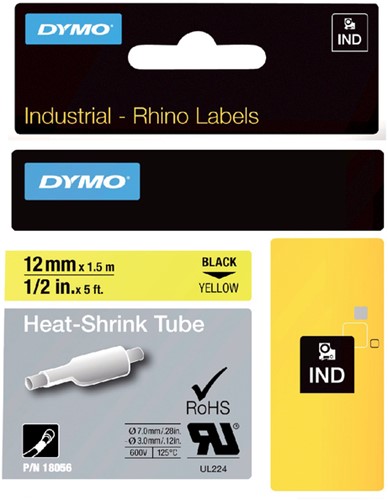 Labeltape Dymo Rhino industrieel krimpkous 12mm gl 1 Stuk