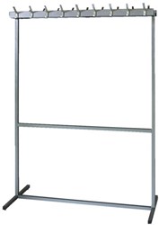 GARDEROBEREK VRIJSTAAND 18 HAKEN 135X61X183CM GRIJS 1 STUK