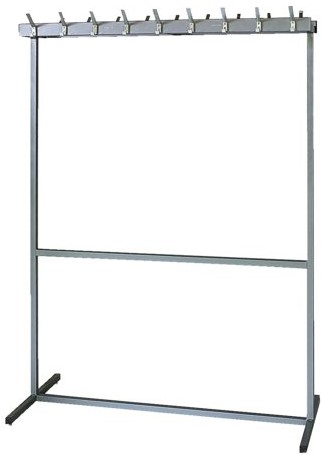 GARDEROBEREK VRIJSTAAND 18 HAKEN 135X61X183CM GRIJS 1 STUK