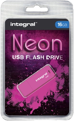 USB-STICK INTEGRAL FD 16GB NEON ROZE 1 Stuk
