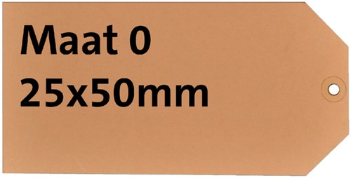 Label HF2 nr 0 200gr 25x50mm bruin 1000 stuks 1000 Stuk