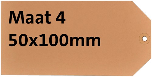 Label karton nr 4 200gr 50x100mm chamois 1000st 1000 Stuk