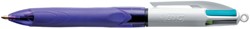 Balpen Bic 4kleuren grip fashion M paars 1 Stuk