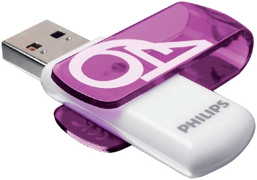 USB-stick Philips 2.0 vivid 64GB paars 1 Stuk