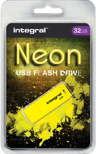 USB-STICK INTEGRAL FD 32GB NEON GEEL 1 Stuk