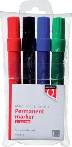 Viltstift Quantore perm rond 1-1.5mm ass 4 Stuk