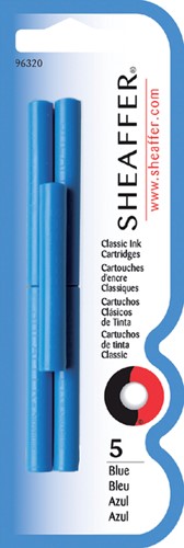 Inktpatroon Sheaffer skrip classic blauw 5 Stuk