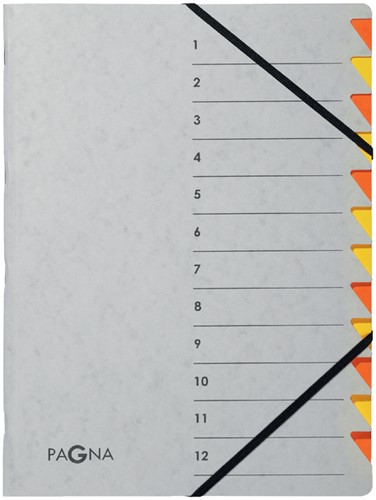 Sorteermap Pagna Easy A4 12 tabs oranje/geel 1 Stuk