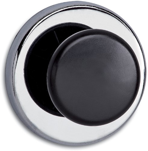Magneet met knop MAUL Ø65mm trekkracht 12kg chr/zw 1 Stuk