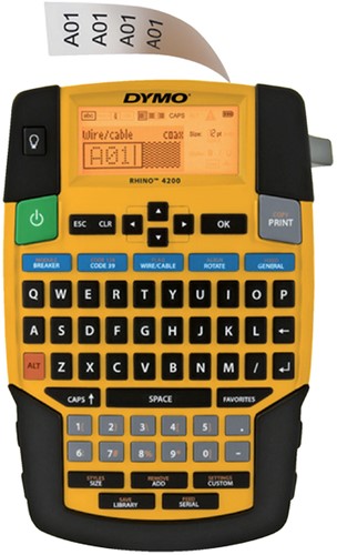Labelprinter Dymo Rhino 4200 qwerty 19mm geel 1 Stuk