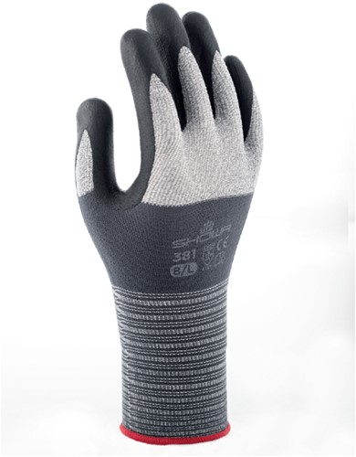 Griphandschoen Showa 381 nitril S grijs 1 Paar