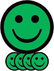 Magneet smiley 75mm emotie blij groen 5 stuks 5 Stuk
