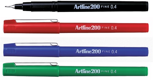 Fineliner Artline 200 rond F groen 1 Stuk-2