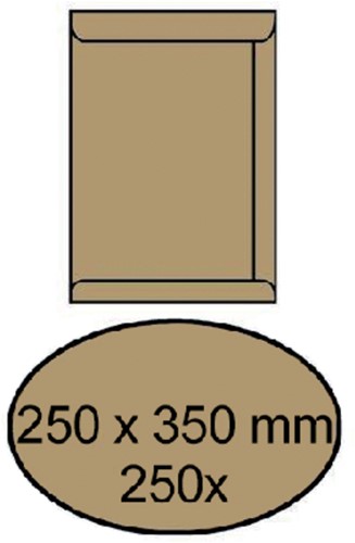 Envelop akte IEZZY 250x350mm zelfklevend 90gr br 250 Stuk
