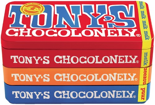 Chocolade Tony Chocolonely puur mlk en karam zeezt 3 Stuk