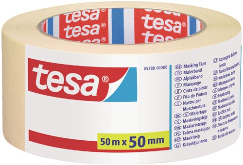 Afplaktape tesa Economy 50mmx50m geel 1 Rol