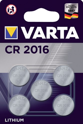 BATTERIJ VARTA CR2016 3V LITHIUM 5ST