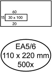 Envelop Quantore venster EA5/6 vl30 80gr wt 500 Stuk