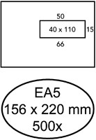 Envelop Quantore venster EA5 vr 80gr wt 500 Stuk