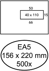 Envelop Quantore venster EA5 vr 80gr wt 500 Stuk