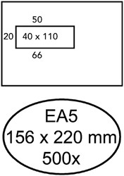 Envelop Hermes venster EA5 vl 4x11 80gr 500st wit 500 Stuk