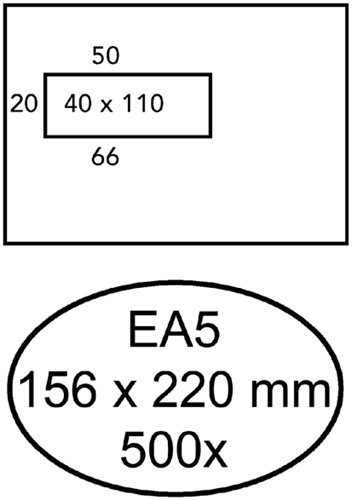 Envelop Hermes venster EA5 vl 4x11 zk 80gr 500st 500 Stuk