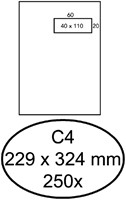 Envelop Hermes akte C4 229x324 vr zk 250st wit 250 Stuk